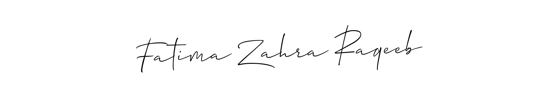Also we have Fatima Zahra Raqeeb name is the best signature style. Create professional handwritten signature collection using Allison_Script autograph style. Fatima Zahra Raqeeb signature style 2 images and pictures png