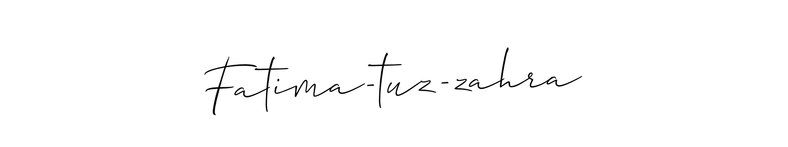 The best way (Allison_Script) to make a short signature is to pick only two or three words in your name. The name Fatima-tuz-zahra include a total of six letters. For converting this name. Fatima-tuz-zahra signature style 2 images and pictures png
