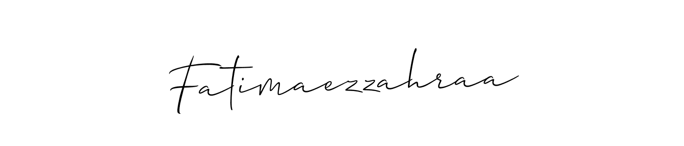 Make a beautiful signature design for name Fatimaezzahraa. With this signature (Allison_Script) style, you can create a handwritten signature for free. Fatimaezzahraa signature style 2 images and pictures png