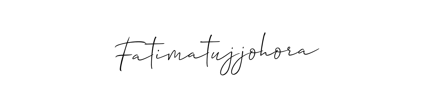 How to make Fatimatujjohora name signature. Use Allison_Script style for creating short signs online. This is the latest handwritten sign. Fatimatujjohora signature style 2 images and pictures png