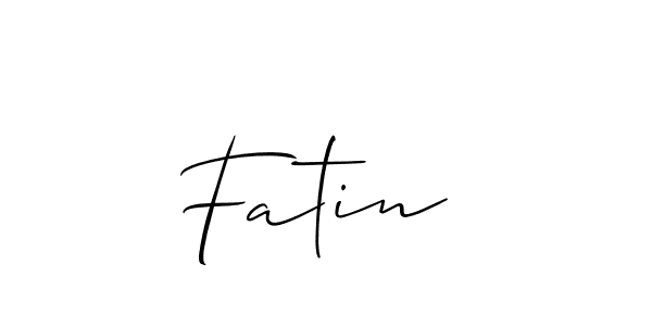 Make a short Fatin  signature style. Manage your documents anywhere anytime using Allison_Script. Create and add eSignatures, submit forms, share and send files easily. Fatin  signature style 2 images and pictures png