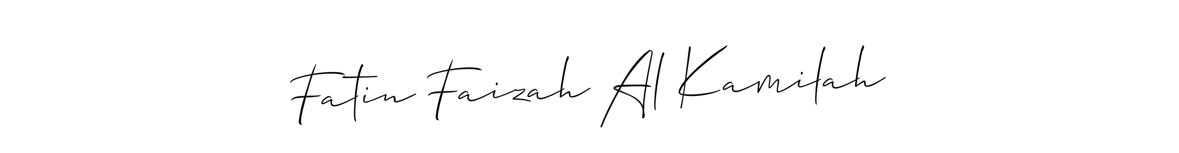 Make a beautiful signature design for name Fatin Faizah Al Kamilah. With this signature (Allison_Script) style, you can create a handwritten signature for free. Fatin Faizah Al Kamilah signature style 2 images and pictures png