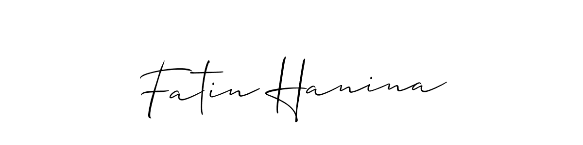 How to make Fatin Hanina signature? Allison_Script is a professional autograph style. Create handwritten signature for Fatin Hanina name. Fatin Hanina signature style 2 images and pictures png