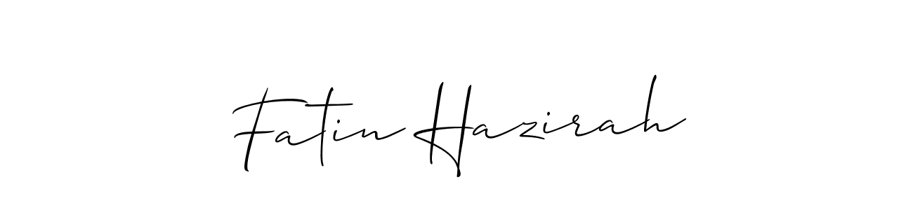 It looks lik you need a new signature style for name Fatin Hazirah. Design unique handwritten (Allison_Script) signature with our free signature maker in just a few clicks. Fatin Hazirah signature style 2 images and pictures png