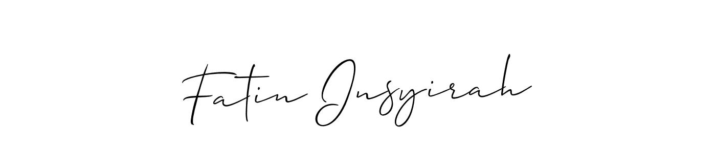 Design your own signature with our free online signature maker. With this signature software, you can create a handwritten (Allison_Script) signature for name Fatin Insyirah. Fatin Insyirah signature style 2 images and pictures png