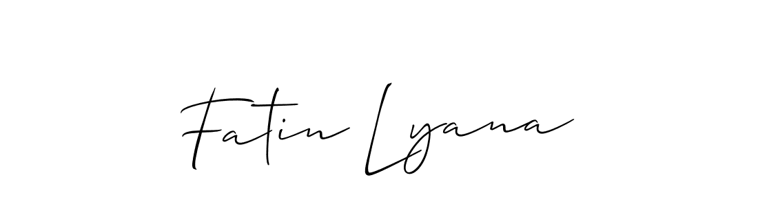 How to make Fatin Lyana name signature. Use Allison_Script style for creating short signs online. This is the latest handwritten sign. Fatin Lyana signature style 2 images and pictures png