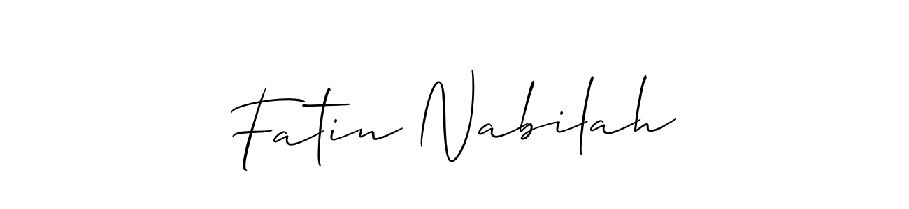 Similarly Allison_Script is the best handwritten signature design. Signature creator online .You can use it as an online autograph creator for name Fatin Nabilah. Fatin Nabilah signature style 2 images and pictures png