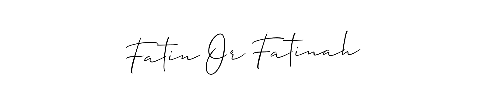 How to make Fatin Or Fatinah name signature. Use Allison_Script style for creating short signs online. This is the latest handwritten sign. Fatin Or Fatinah signature style 2 images and pictures png