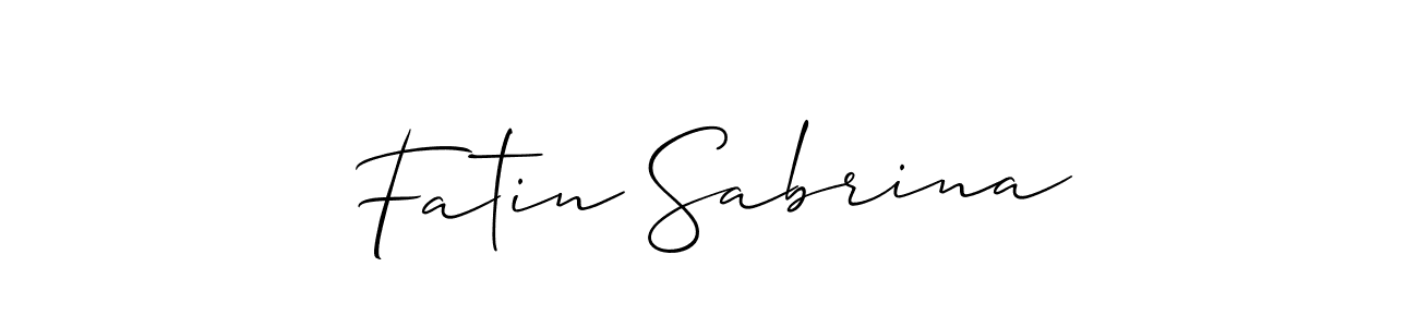 if you are searching for the best signature style for your name Fatin Sabrina. so please give up your signature search. here we have designed multiple signature styles  using Allison_Script. Fatin Sabrina signature style 2 images and pictures png
