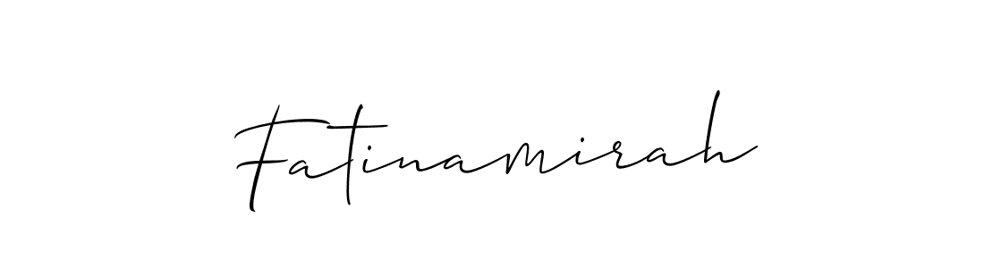 Also You can easily find your signature by using the search form. We will create Fatinamirah name handwritten signature images for you free of cost using Allison_Script sign style. Fatinamirah signature style 2 images and pictures png