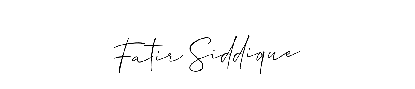 Design your own signature with our free online signature maker. With this signature software, you can create a handwritten (Allison_Script) signature for name Fatir Siddique. Fatir Siddique signature style 2 images and pictures png