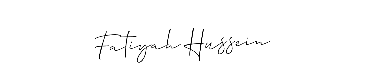 if you are searching for the best signature style for your name Fatiyah Hussein. so please give up your signature search. here we have designed multiple signature styles  using Allison_Script. Fatiyah Hussein signature style 2 images and pictures png