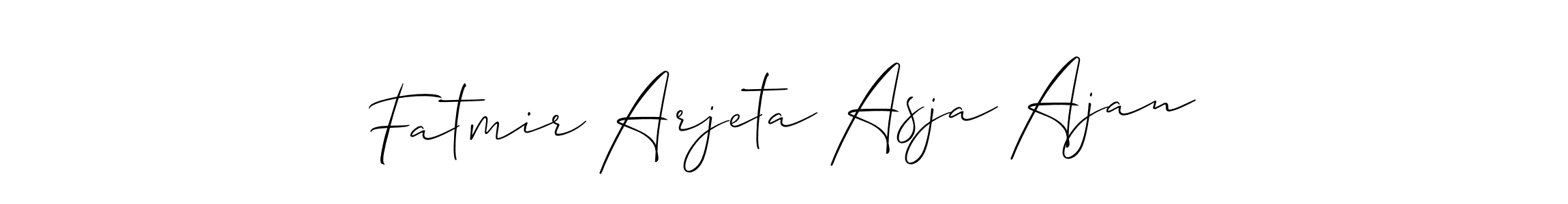 if you are searching for the best signature style for your name Fatmir Arjeta Asja Ajan. so please give up your signature search. here we have designed multiple signature styles  using Allison_Script. Fatmir Arjeta Asja Ajan signature style 2 images and pictures png