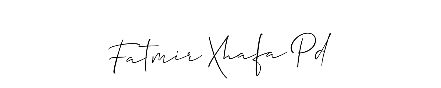 Fatmir Xhafa Pd stylish signature style. Best Handwritten Sign (Allison_Script) for my name. Handwritten Signature Collection Ideas for my name Fatmir Xhafa Pd. Fatmir Xhafa Pd signature style 2 images and pictures png
