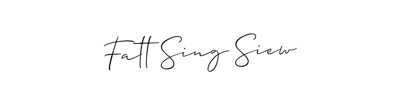 How to Draw Fatt Sing Siew signature style? Allison_Script is a latest design signature styles for name Fatt Sing Siew. Fatt Sing Siew signature style 2 images and pictures png