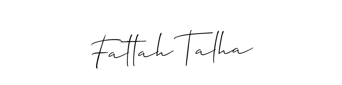 if you are searching for the best signature style for your name Fattah Talha. so please give up your signature search. here we have designed multiple signature styles  using Allison_Script. Fattah Talha signature style 2 images and pictures png