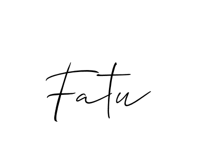 Design your own signature with our free online signature maker. With this signature software, you can create a handwritten (Allison_Script) signature for name Fatu. Fatu signature style 2 images and pictures png