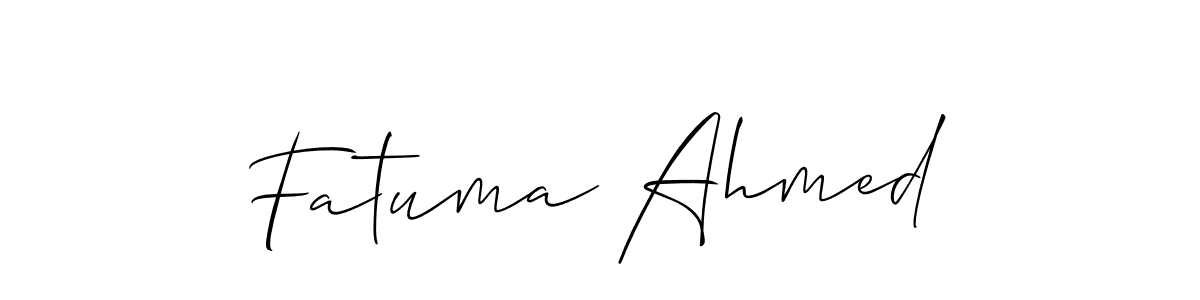 How to Draw Fatuma Ahmed signature style? Allison_Script is a latest design signature styles for name Fatuma Ahmed. Fatuma Ahmed signature style 2 images and pictures png