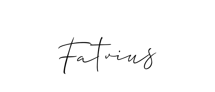Also You can easily find your signature by using the search form. We will create Fatvius name handwritten signature images for you free of cost using Allison_Script sign style. Fatvius signature style 2 images and pictures png