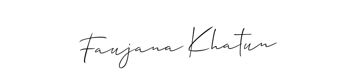 Design your own signature with our free online signature maker. With this signature software, you can create a handwritten (Allison_Script) signature for name Faujana Khatun. Faujana Khatun signature style 2 images and pictures png