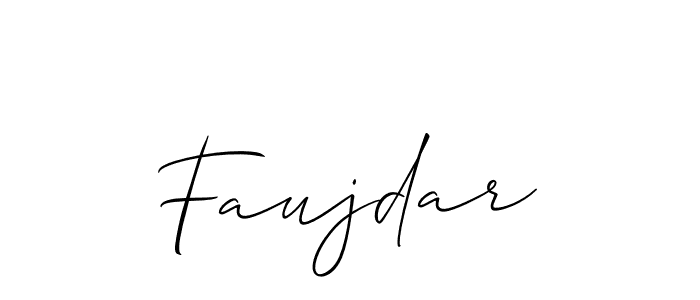 Design your own signature with our free online signature maker. With this signature software, you can create a handwritten (Allison_Script) signature for name Faujdar. Faujdar signature style 2 images and pictures png