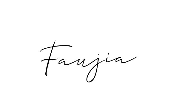 Make a beautiful signature design for name Faujia. With this signature (Allison_Script) style, you can create a handwritten signature for free. Faujia signature style 2 images and pictures png