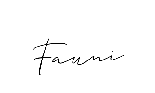 Design your own signature with our free online signature maker. With this signature software, you can create a handwritten (Allison_Script) signature for name Fauni. Fauni signature style 2 images and pictures png