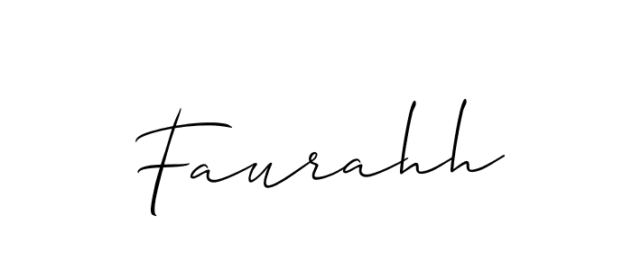 Create a beautiful signature design for name Faurahh. With this signature (Allison_Script) fonts, you can make a handwritten signature for free. Faurahh signature style 2 images and pictures png