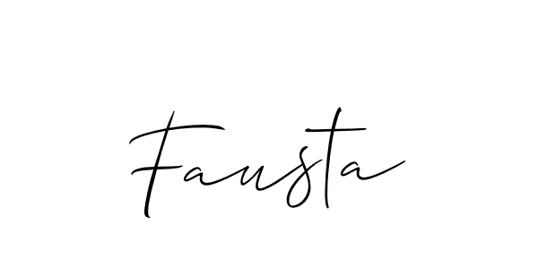 Allison_Script is a professional signature style that is perfect for those who want to add a touch of class to their signature. It is also a great choice for those who want to make their signature more unique. Get Fausta name to fancy signature for free. Fausta signature style 2 images and pictures png