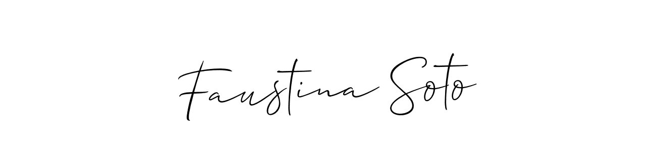 Design your own signature with our free online signature maker. With this signature software, you can create a handwritten (Allison_Script) signature for name Faustina Soto. Faustina Soto signature style 2 images and pictures png