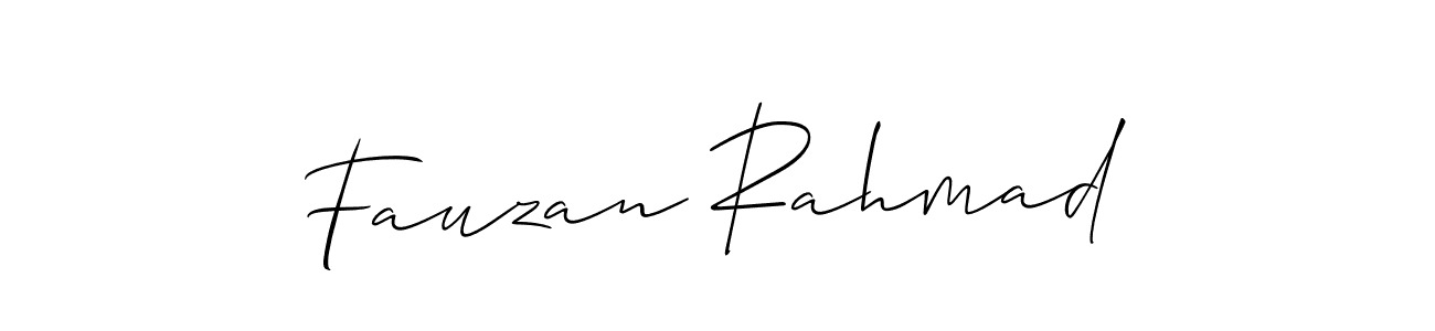 Make a short Fauzan Rahmad signature style. Manage your documents anywhere anytime using Allison_Script. Create and add eSignatures, submit forms, share and send files easily. Fauzan Rahmad signature style 2 images and pictures png