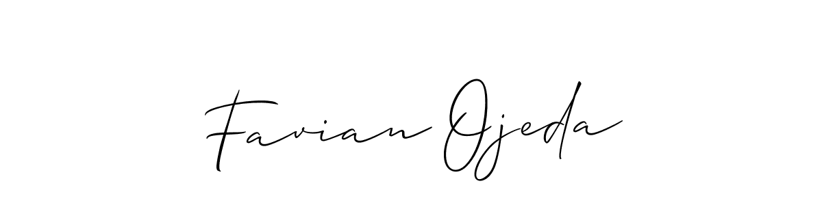 Make a short Favian Ojeda signature style. Manage your documents anywhere anytime using Allison_Script. Create and add eSignatures, submit forms, share and send files easily. Favian Ojeda signature style 2 images and pictures png