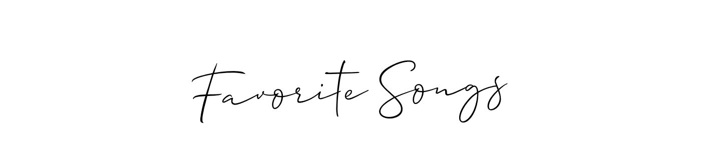 Also we have Favorite Songs name is the best signature style. Create professional handwritten signature collection using Allison_Script autograph style. Favorite Songs signature style 2 images and pictures png