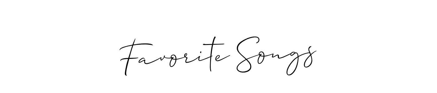 Design your own signature with our free online signature maker. With this signature software, you can create a handwritten (Allison_Script) signature for name Favorite Songs. Favorite Songs signature style 2 images and pictures png