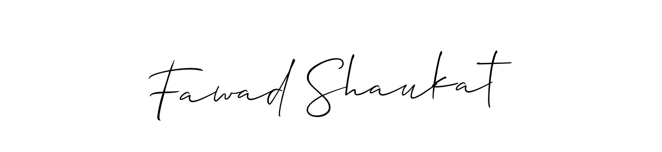 Make a beautiful signature design for name Fawad Shaukat. With this signature (Allison_Script) style, you can create a handwritten signature for free. Fawad Shaukat signature style 2 images and pictures png