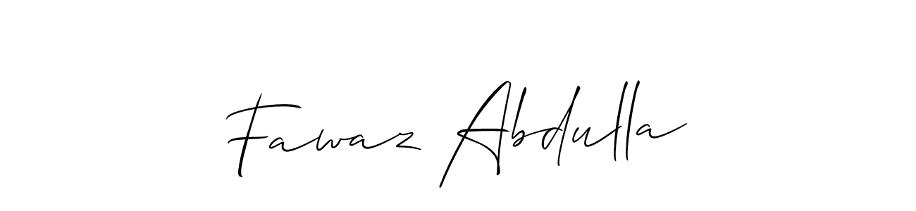 Make a beautiful signature design for name Fawaz Abdulla. With this signature (Allison_Script) style, you can create a handwritten signature for free. Fawaz Abdulla signature style 2 images and pictures png