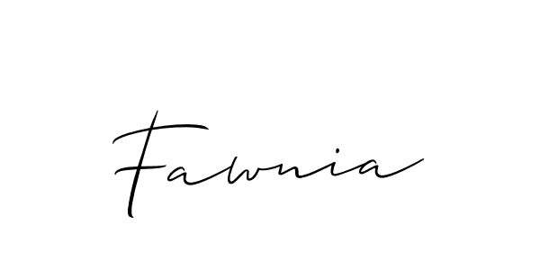 Use a signature maker to create a handwritten signature online. With this signature software, you can design (Allison_Script) your own signature for name Fawnia. Fawnia signature style 2 images and pictures png