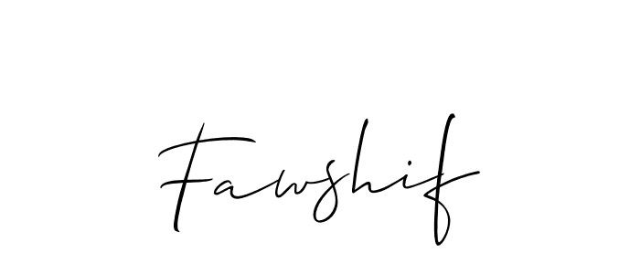 Design your own signature with our free online signature maker. With this signature software, you can create a handwritten (Allison_Script) signature for name Fawshif. Fawshif signature style 2 images and pictures png