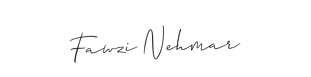 The best way (Allison_Script) to make a short signature is to pick only two or three words in your name. The name Fawzi Nehmar include a total of six letters. For converting this name. Fawzi Nehmar signature style 2 images and pictures png