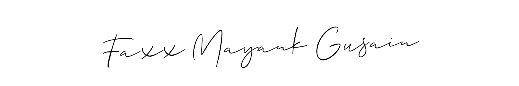 Create a beautiful signature design for name Faxx Mayank Gusain. With this signature (Allison_Script) fonts, you can make a handwritten signature for free. Faxx Mayank Gusain signature style 2 images and pictures png