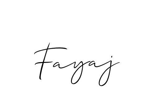 How to make Fayaj name signature. Use Allison_Script style for creating short signs online. This is the latest handwritten sign. Fayaj signature style 2 images and pictures png