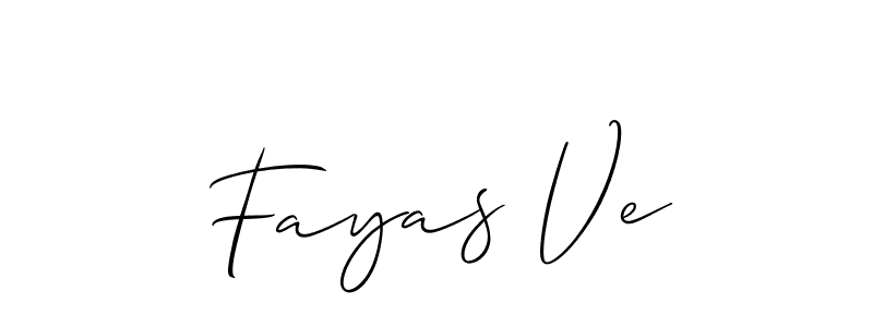 Fayas Ve stylish signature style. Best Handwritten Sign (Allison_Script) for my name. Handwritten Signature Collection Ideas for my name Fayas Ve. Fayas Ve signature style 2 images and pictures png
