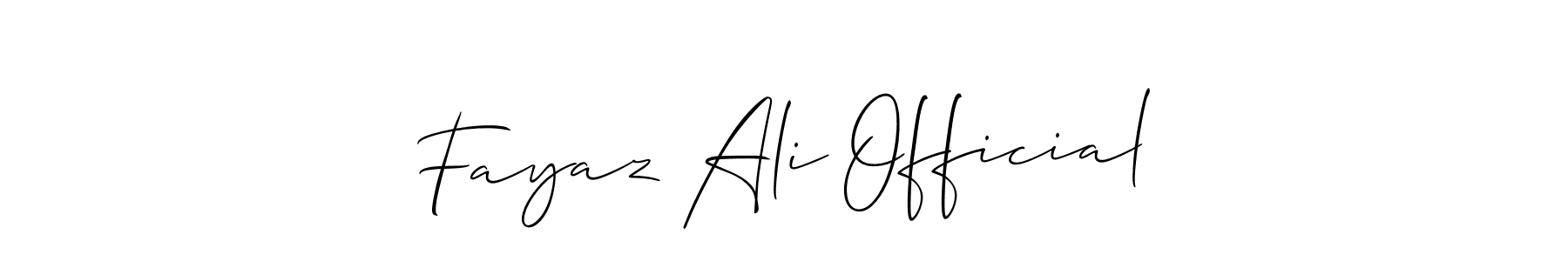 How to make Fayaz Ali Official name signature. Use Allison_Script style for creating short signs online. This is the latest handwritten sign. Fayaz Ali Official signature style 2 images and pictures png