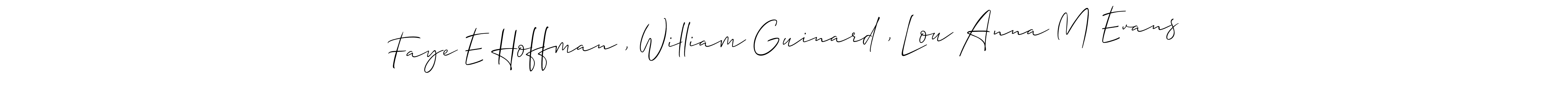 Use a signature maker to create a handwritten signature online. With this signature software, you can design (Allison_Script) your own signature for name Faye E Hoffman , William Guinard , Lou Anna M Evans. Faye E Hoffman , William Guinard , Lou Anna M Evans signature style 2 images and pictures png