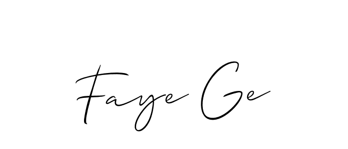 Similarly Allison_Script is the best handwritten signature design. Signature creator online .You can use it as an online autograph creator for name Faye Ge. Faye Ge signature style 2 images and pictures png