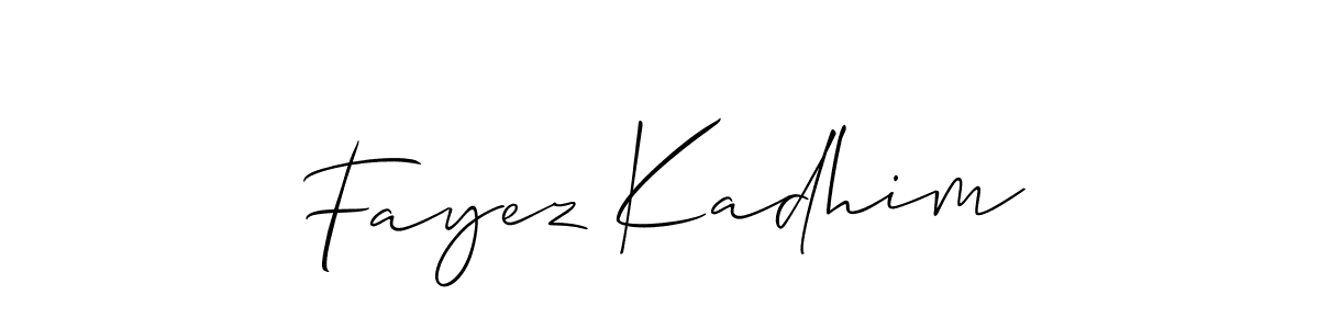 Use a signature maker to create a handwritten signature online. With this signature software, you can design (Allison_Script) your own signature for name Fayez Kadhim. Fayez Kadhim signature style 2 images and pictures png