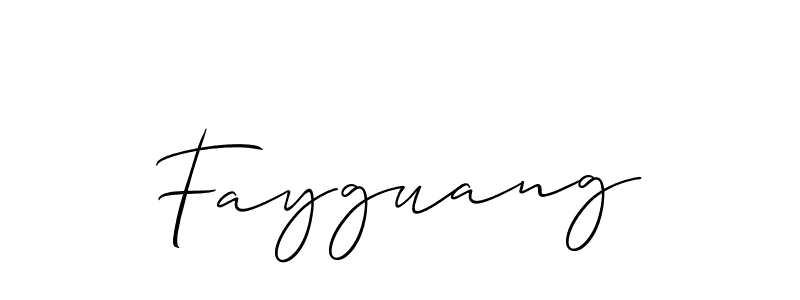 The best way (Allison_Script) to make a short signature is to pick only two or three words in your name. The name Fayguang include a total of six letters. For converting this name. Fayguang signature style 2 images and pictures png