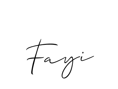 Use a signature maker to create a handwritten signature online. With this signature software, you can design (Allison_Script) your own signature for name Fayi. Fayi signature style 2 images and pictures png