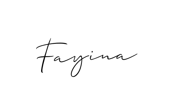 Design your own signature with our free online signature maker. With this signature software, you can create a handwritten (Allison_Script) signature for name Fayina. Fayina signature style 2 images and pictures png