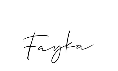 Design your own signature with our free online signature maker. With this signature software, you can create a handwritten (Allison_Script) signature for name Fayka. Fayka signature style 2 images and pictures png